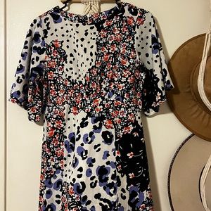 ASOS influence midi tea dress in multi print